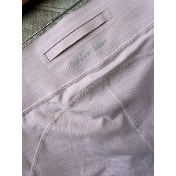 Outdoor Voices TechSweat 7/8 Leggings Heathered Pink High Rise Cropped Small - Picture 3 of 5
